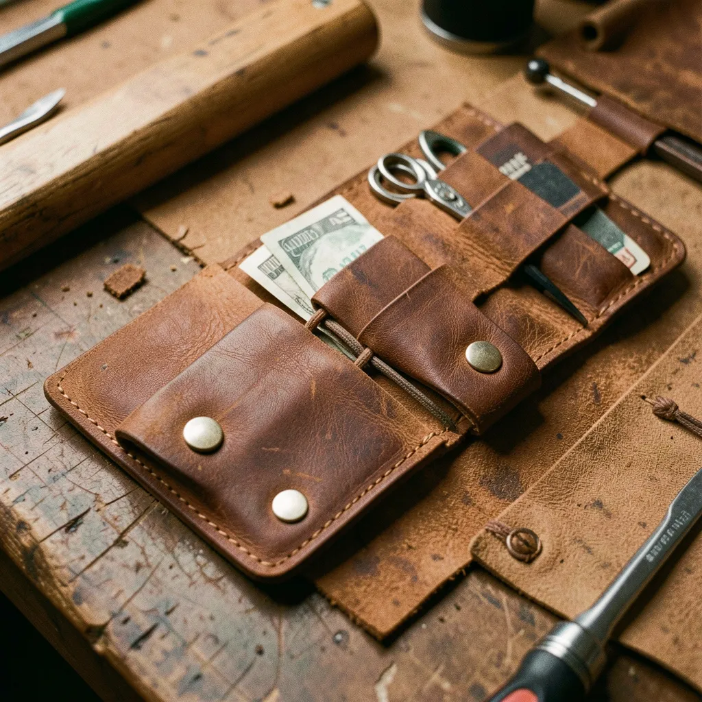 Leather crafting workspace detail