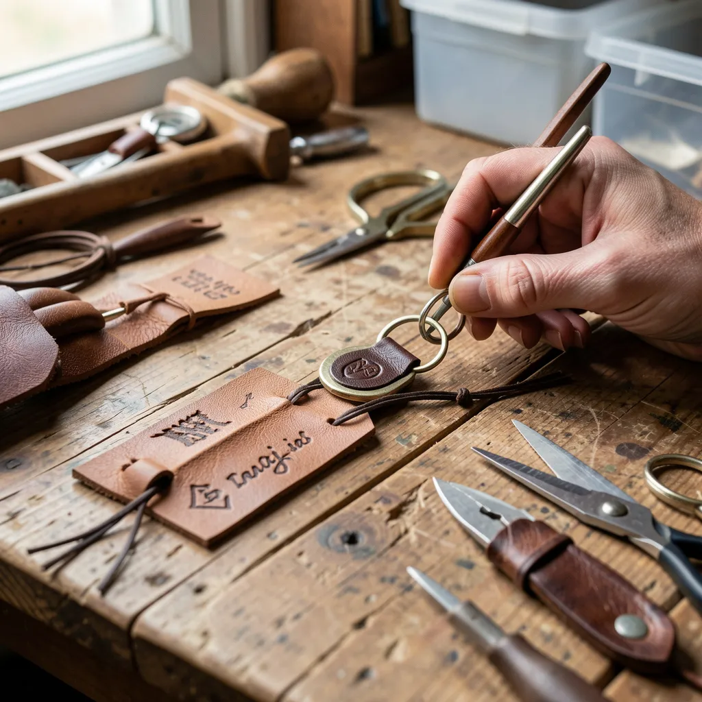 Aged leather showing patina development
